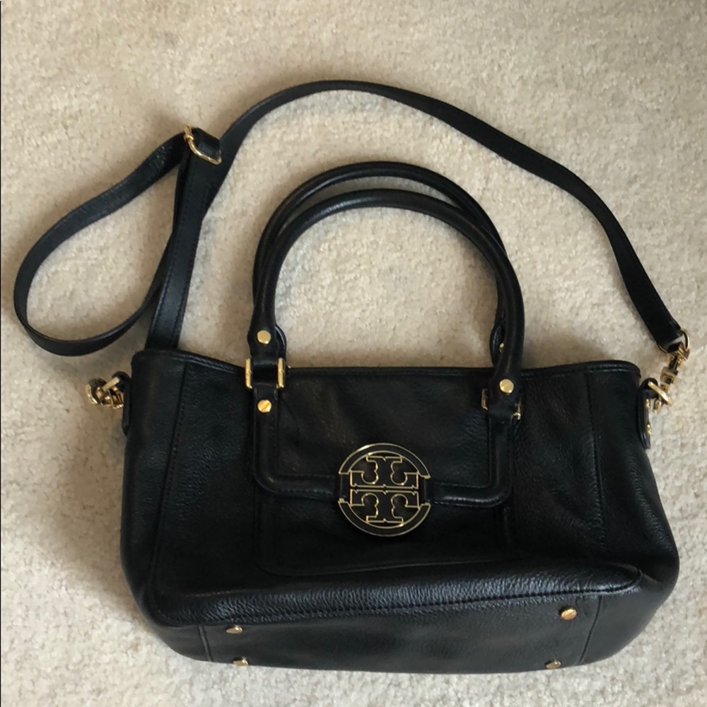 Black leather Tory Burch bag